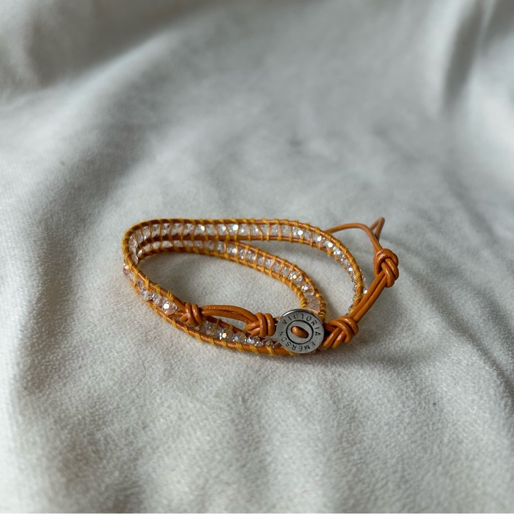 Victoria Emerson Orange Beaded Wrap Bracelet